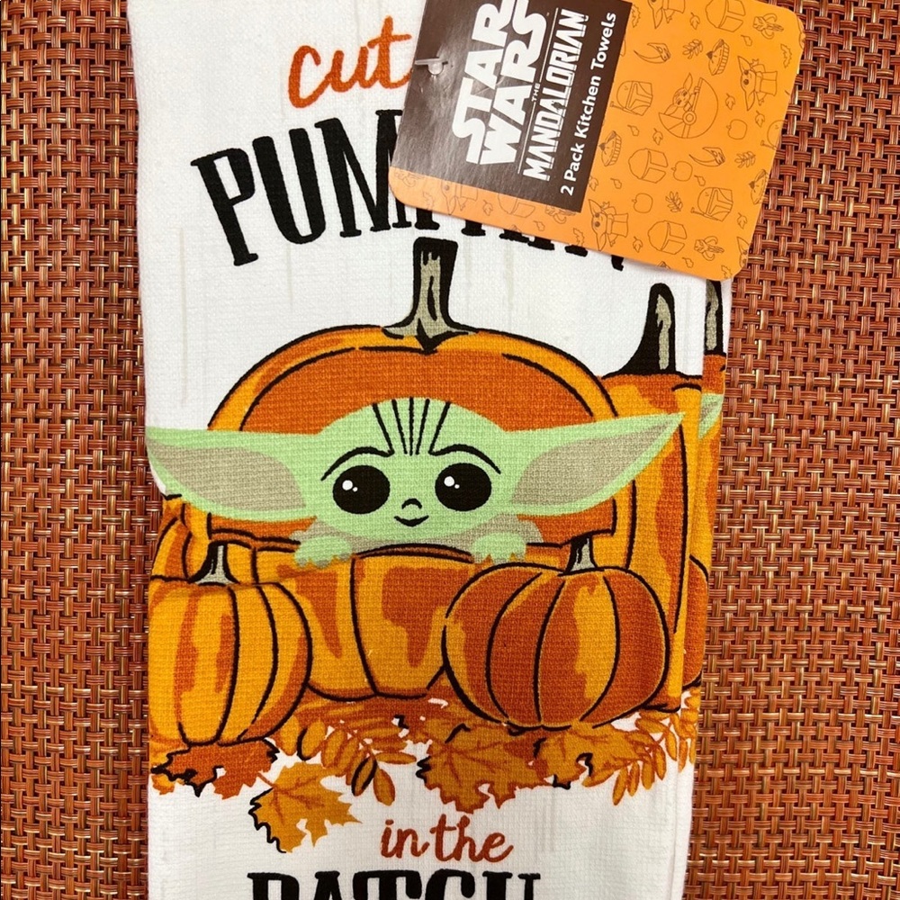 Baby Yoda Pumpkin Kitchen Towels